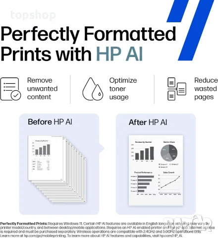 Чисто нов на 70 страници черно-бял лазерен принтер HP LaserJet M110w  , снимка 3 - Принтери, копири, скенери - 56130987