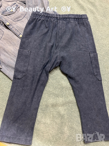 Дънки с дънкова риза GAP, 86 размер, снимка 4 - Бебешки дънки - 44708715