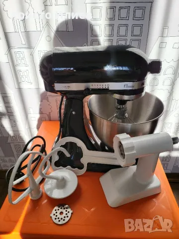 Планетарен миксер KitchenAid Classic с Приставка месомелачка и за бисквити, снимка 6 - Миксери - 48027572
