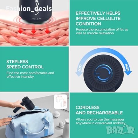 Нов Безжичен Масажор за целулит VOYOR-HEALTH Вибрация Ротация 5 Глави, снимка 4 - Други - 42779299