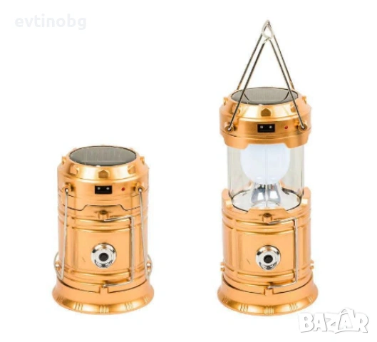 Къмпинг LED фенер, ABS, Соларно/USB зареждане, Златис SH-5800T, снимка 5 - Къмпинг осветление - 54105929