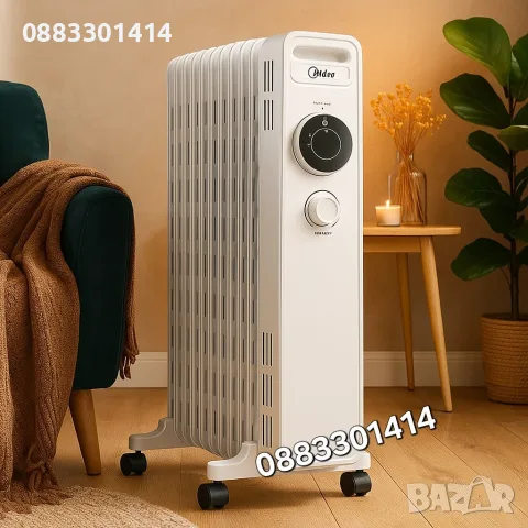 Маслен радиатор Midea , снимка 2 - Отоплителни печки - 56161466