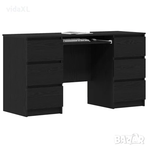 vidaXL Бюро Черния дъб Инженерна дървесина 140 x 50 x 76 см, снимка 3 - Бюра - 56147009