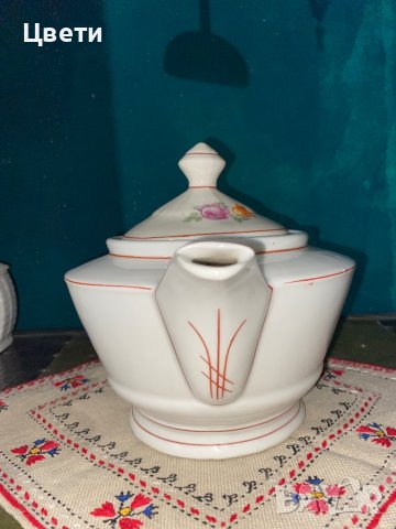 Порцеланов чайник, 1953г, SW, снимка 6 - Антикварни и старинни предмети - 39470080