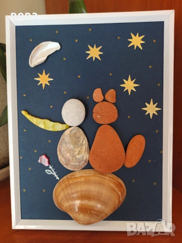 Пана от мидички, камъчета, стъкълца и други материали, снимка 7 - Декорация за дома - 51194812