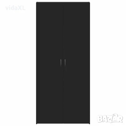 vidaXL Шкаф за обувки 80 x 35.5 x 180 см Инженерна дървесина Черно, снимка 6 - Ракли - 56147074