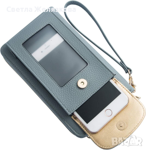 Дамска чанта портмоне за телефон, за през рамо, малка мини чанта, снимка 6 - Чанти - 44774607