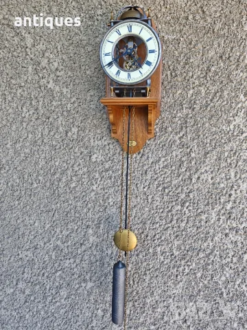 Стенен часовник с тежести - Tempus Fugit Skeleton- Germany -1980"г, снимка 5 - Антикварни и старинни предмети - 56078131