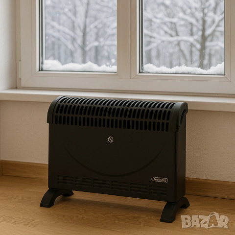 Конвекторен отоплител Rosberg – 2000W, 3 степени, с вентилатор, защита от прегряване, черен, снимка 5 - Друга електроника - 51852238