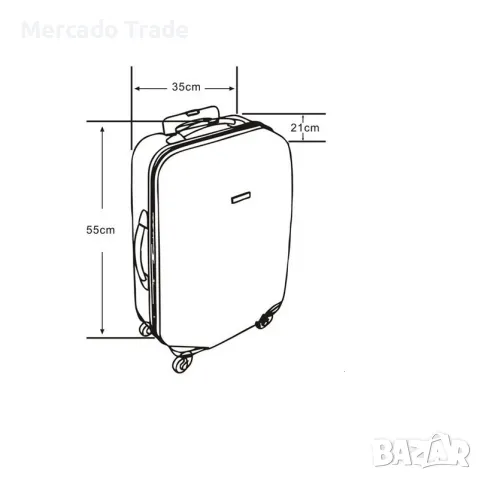 Куфар за ръчен багаж Mercado Trade, 33л., Сив, снимка 7 - Куфари - 49120266