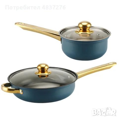 Комплект тенджери и тиган, снимка 5 - Съдове за готвене - 56138524