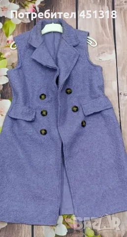 Дълъг елек Л размер, снимка 2 - Елеци - 49750422