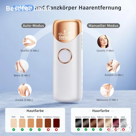 3 в 1 Лазарен епилатор с охлаждаща функция QOWRKRQ, снимка 5 - Епилатори - 49673594