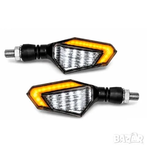 LED мигачи с бял контур и жълт сигнал 2 броя