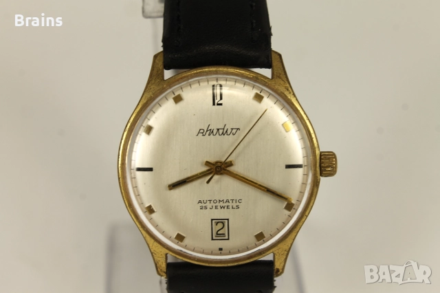 1960's Немски Позлатен Часовник RHUDUS Duromat Automatic, снимка 4 - Антикварни и старинни предмети - 51657124