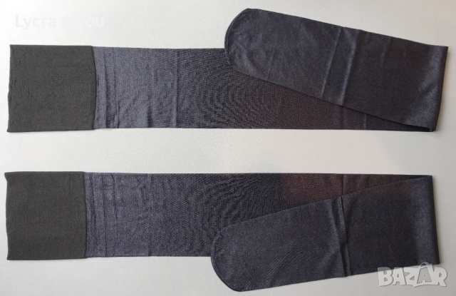 M/L черни лъскави чорапи с ликра и широка плоска лента, снимка 7 - Бельо - 52384166