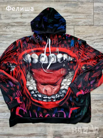 Дизайнерски Бутиков Суитчър Проектен Принт Арт Дизайн Унисекс Голям Широко Скроен Размер, снимка 4 - Суичъри - 50208031