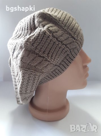 Дамска плетена шапка барета-22, снимка 3 - Шапки - 30706794