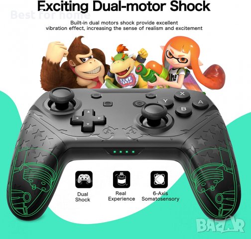 Безжичен контролер YCCTEAM Pro, Switch/Switch Lite, дистанционно управление с NFC, двойна вибрация, снимка 6 - Аксесоари - 39820535