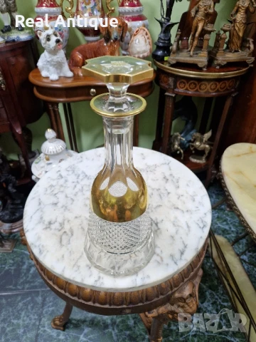 Страхотна антикварна колекционерска немска кристална гарафа декандер , снимка 3 - Антикварни и старинни предмети - 50951381