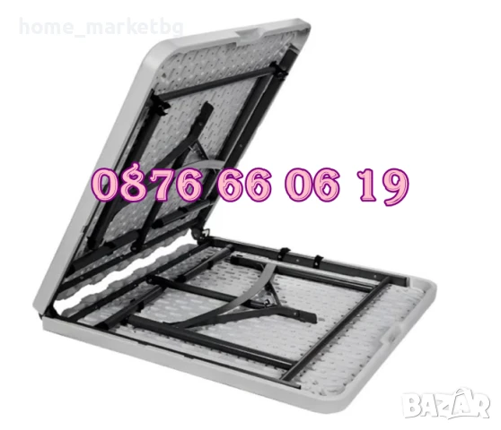 Сгъваема маса за кетъринг, градинска маса 180/74 см, къмпинг маса, снимка 5 - Градински мебели, декорация  - 50577424