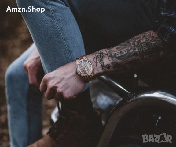 Уникален дървен часовник #mywoodwatch часовник от естествено дърво , снимка 3 - Мъжки - 47295700