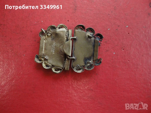 Позланени пафти тока  с камъни 19 век, снимка 4 - Антикварни и старинни предмети - 51342409