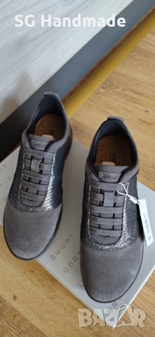 Geox НОВИ кецове с дишаща подметка, сиви, естествен набук, 36 номер, снимка 2 - Дамски ежедневни обувки - 33748195