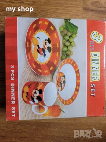 Нов!Порцеланов детски сервиз от 3 части , снимка 3 - Прибори, съдове, шишета и биберони - 38755966