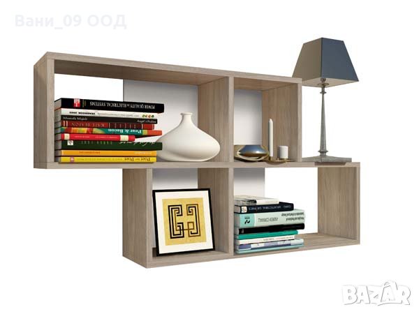 Красива стенна етажерка с гръб, снимка 2 - Етажерки - 31439298