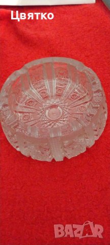 Кристален пепелник чешки. Масивен.