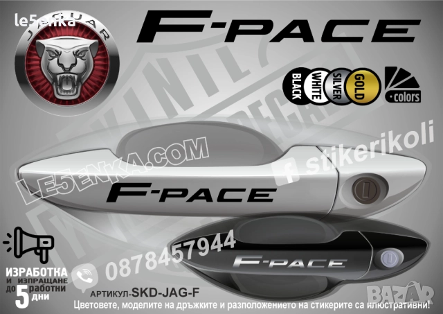 Jaguar F-pace стикери дръжки SKD-JAG-F