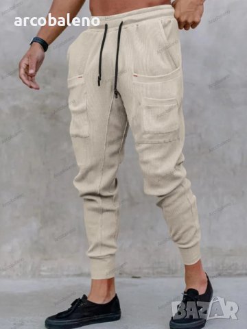 Широки мъжки ежедневни панталони с много джобове, 5цвята, снимка 3 - Панталони - 42783281