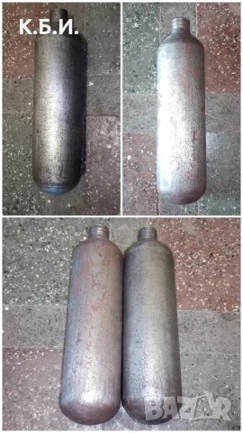 2 бр. малки метални бутилки от СССР - 1,2 L - 1,68 кг tara - 200 BAR - атмосфери работно налягане , снимка 4 - Въздушно оръжие - 55973551