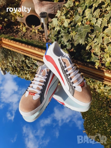 DSQUARED2 Мъжки бели обувки с червено, снимка 2 - Маратонки - 52280367