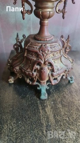 Бронзов свещник от 19-век., снимка 5 - Други ценни предмети - 42767659