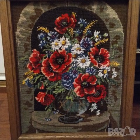 Страхотен  гоблен в масивна дървена рамка , снимка 2 - Гоблени - 38947944