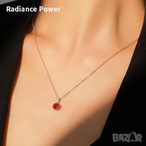 Сребърно колие с покритие от розово злато , снимка 3 - Колиета, медальони, синджири - 51376569