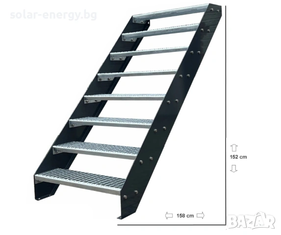 Метално стълбище 8 стъпала | Външни стълби | Поцинковано, снимка 4 - Други - 54235682