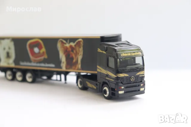 HERPA 1:87 H0 MERCEDES ACTROS КАМИОН TIR МОДЕЛ KОЛИЧКА, снимка 6 - Колекции - 50044701