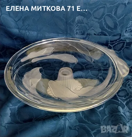 Масивна кристална тортиера или фруктиера на краче, снимка 3 - Аксесоари за кухня - 55598911