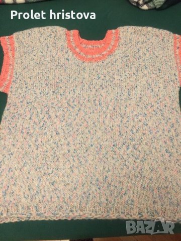 Топъл, ръчно плетен, мека английска вълна, снимка 2 - Жилетки - 38503288