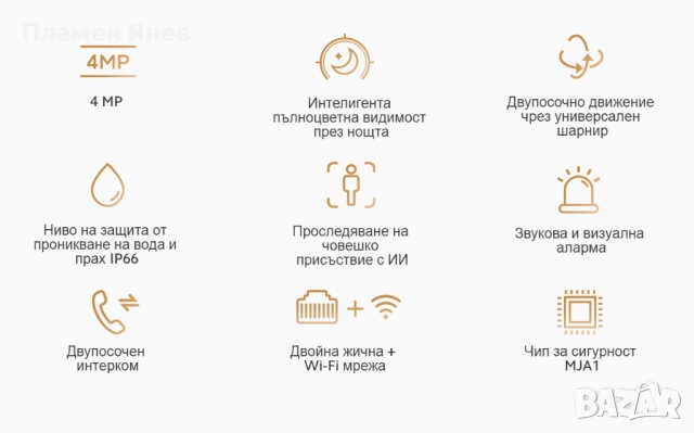 Wi-Fi камера Xiaomi CW300 4MP 2.5K 360°, снимка 6 - IP камери - 52477732