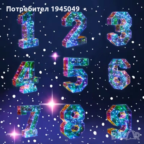 LED светеща цифра и свещичка за рожден ден - 9, снимка 2 - Лед осветление - 54126725