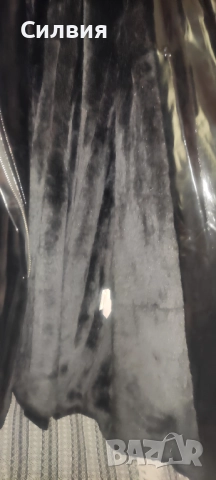 Дамски лачен кожен черен шлифер "Glam Amour" / "Глам Амур" с колан, пухеста яка и етикет, размер "S", снимка 4 - Шлифери - 52670560