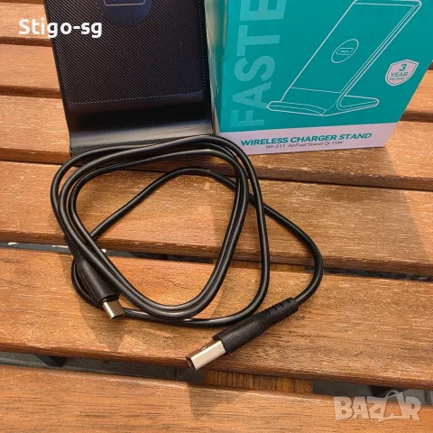 Бързо Безжично Зарядно Стойка INIU 15W Qi Fast Wireless Charger Stand , снимка 3 - Безжични зарядни - 56161379