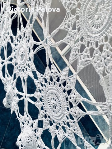 Прекрасна дълга покривка ръчно плетиво, снимка 7 - Покривки за маси - 38969277