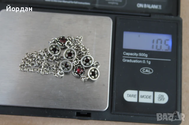 Сребърно колие с камъни гранати, снимка 9 - Колиета, медальони, синджири - 50772301