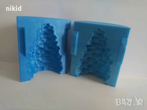 3D фуния спираловидна елха елхичка шишарка 2 части пластмасова форма тесто сладки елхички бисквити, снимка 4 - Форми - 48295163