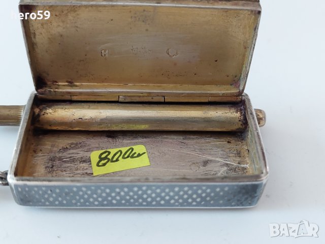Сребърен 900 проба кибритник с ниело/ Late 19th Century French Silver, Gold & Niello Vesta case/, снимка 8 - Антикварни и старинни предмети - 39705924